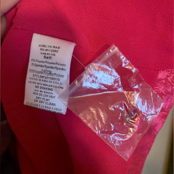 🌸ADELYN RAE💗hot pink silk floral Lindsey Wrap Jacquard Mini wrap Dress NWT - Picture 9 of 16